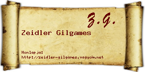 Zeidler Gilgames névjegykártya